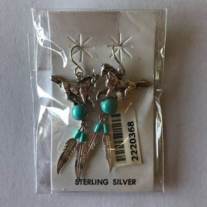 Horse turquoise earrings